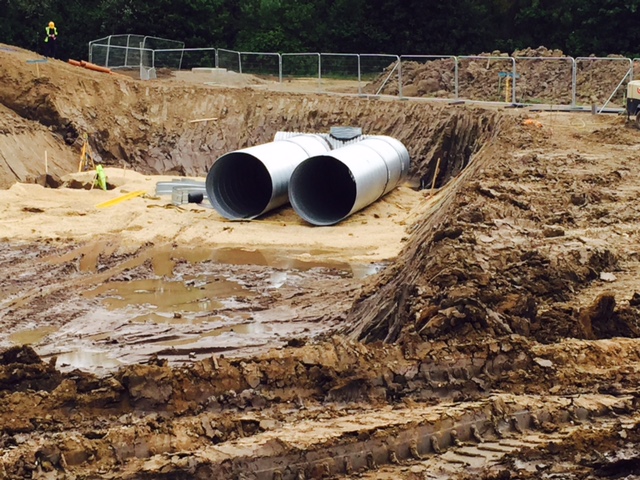 Attenuation installation during civil engineering works