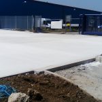 Exterior of completed industrial warehouse unit at Flixborough, following full groundworks and slab construction by Durkan & Sons Ltd.