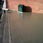 Reinforced concrete slab being finished during groundworks at York University Heslington Campus