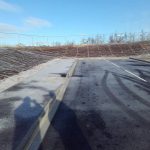 Newly constructed roadway and kerb lines at York University Heslington Campus