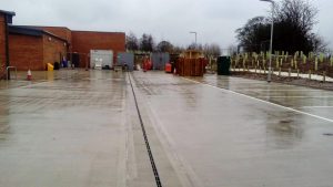 Newly finished external paving and roadway at York University Heslington Campus