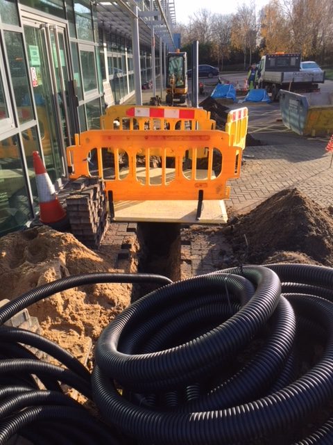 Electrical ducting installation for an EV charging project