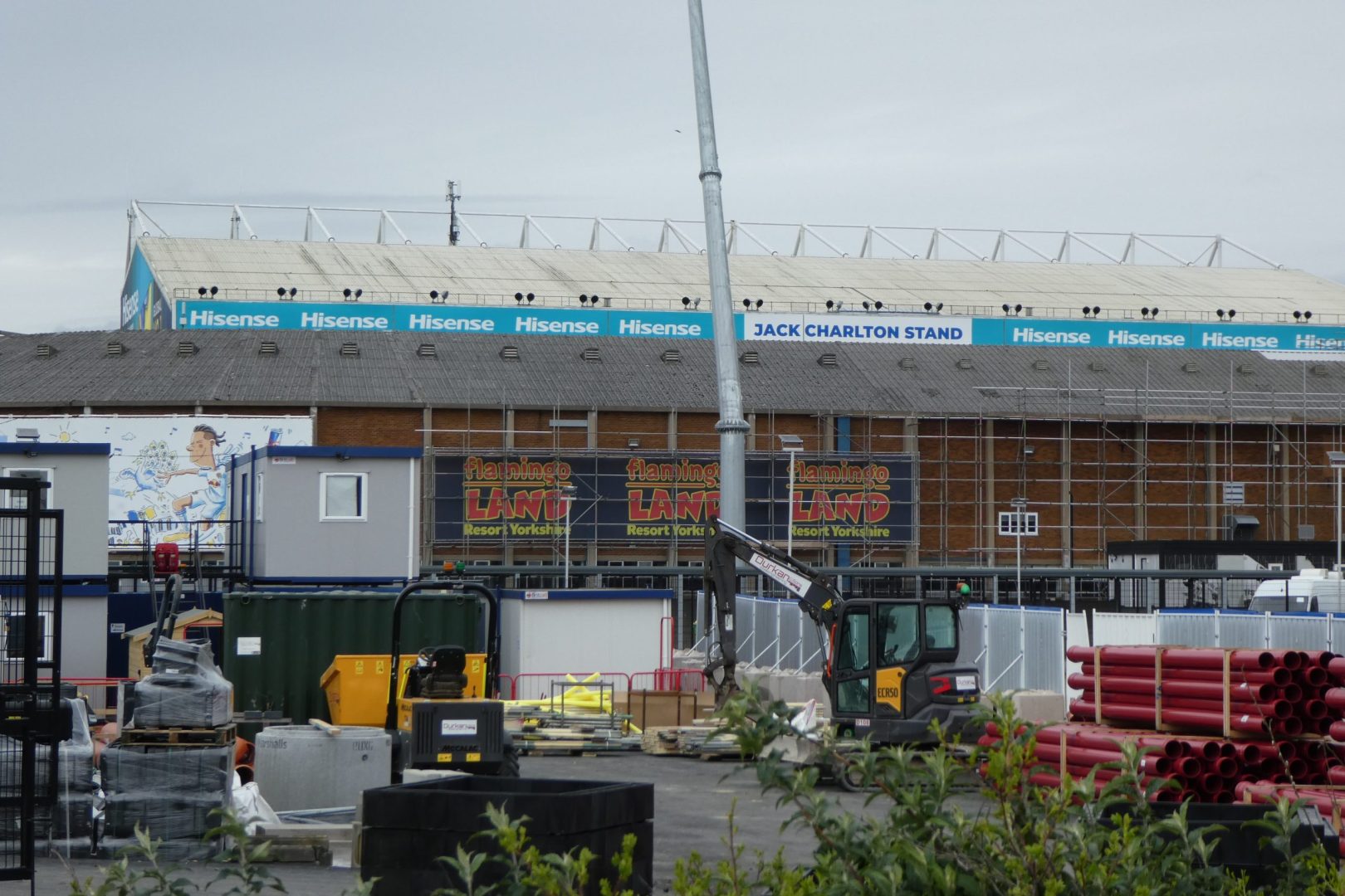 West Stand Enabling Works at Elland Road Stadium showing ongoing civil engineering and groundworks